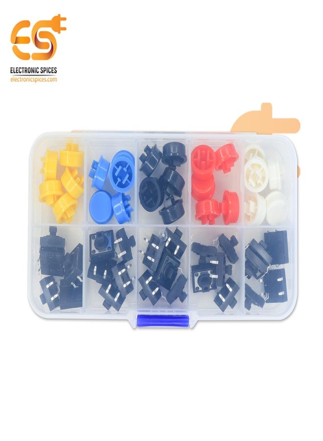 إلكترونيك سبايسس مجموعة مفاتيح إلكترونية للتوابل، تتضمن مفتاح ضغط لمسي بأبعاد 12×12×7.3 مم وغطاء دائري متعدد الألوان - Image 3